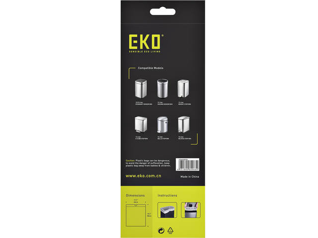 Afvalzak EKO MDPE type C trekb 45x50cm 10-15L wit