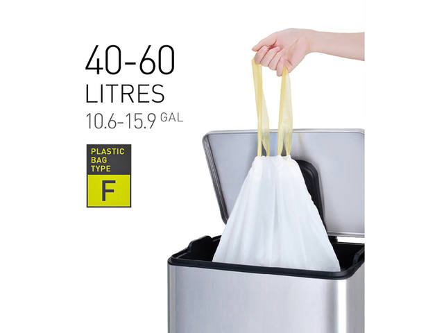 Afvalzak EKO MDPE type F trekb 64x75cm 40-60L wit