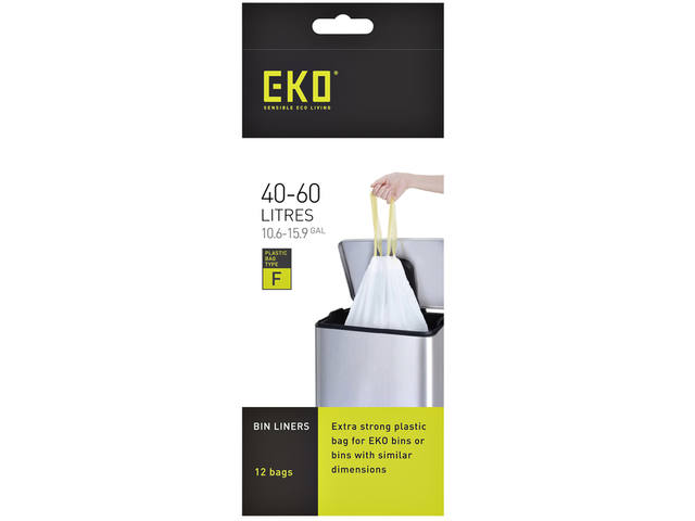 Afvalzak EKO MDPE type F trekb 64x75cm 40-60L wit