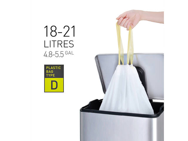 Afvalzak EKO MDPE type D trekb 55x55cm 18-21L wit