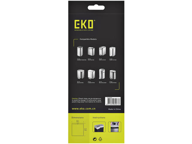 Afvalzak EKO MDPE type D trekb 55x55cm 18-21L wit