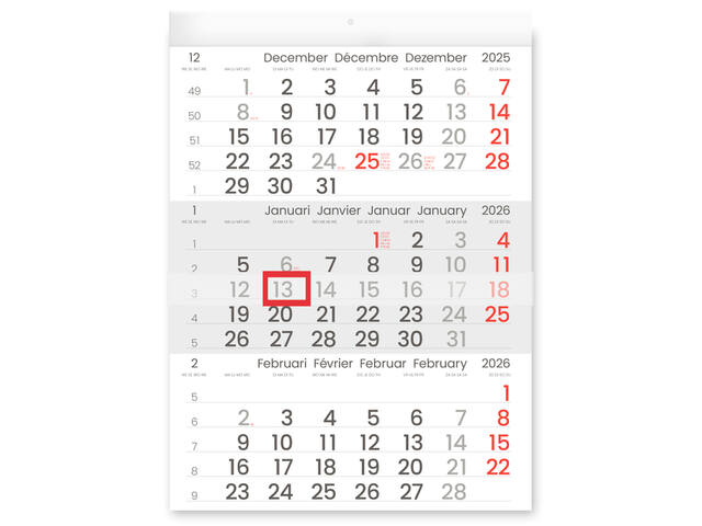 3-Maandkalender 2027 INNI Manager compact-formaat