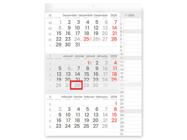 3-Maandkalender 2027 Manager compact-formaat notes