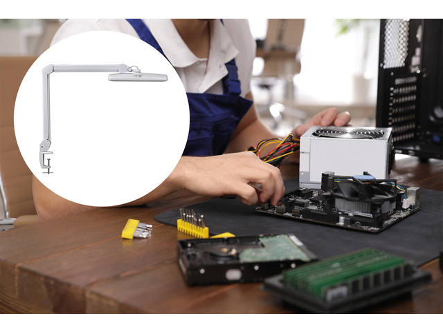 Werkpleklamp MAUL Intro LED tafelklem dimbaar wit