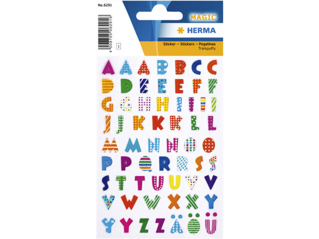 Etiket HERMA 6291 kleurrijke letters stone