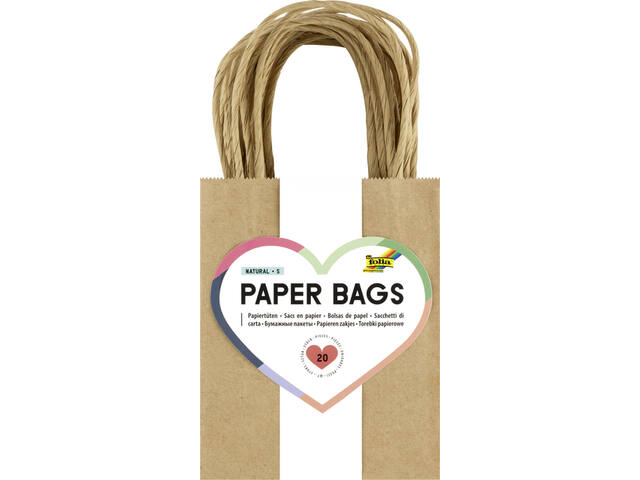 Tas Folia kraft 125gr 12x15x5.5cm 20 stuks naturel