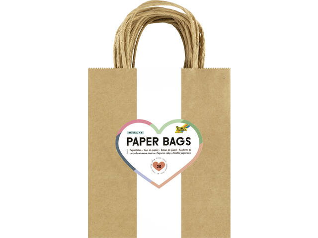 Tas Folia kraft 125gr 18x21x8cm 20 stuks naturel