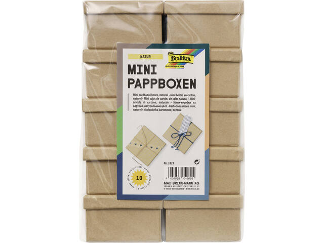 Doos karton Folia mini 7.5x7.5x4.5cm 10stuks kraft