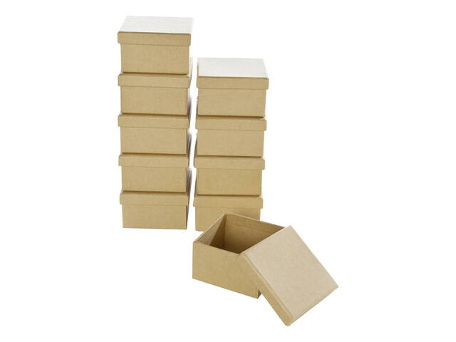 Doos karton Folia mini 7.5x7.5x4.5cm 10stuks kraft