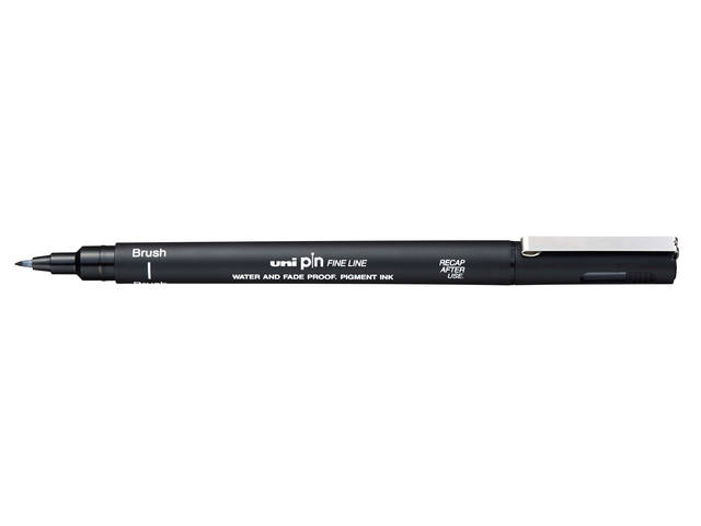 Fineliner Uni-ball Pin brush F zwart
