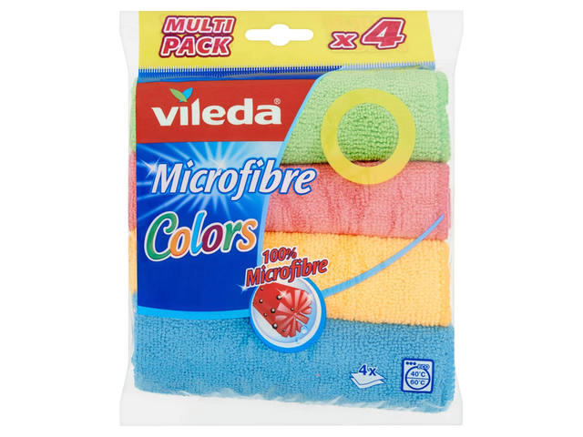 Microvezeldoeken Vileda 4 kleuren pak