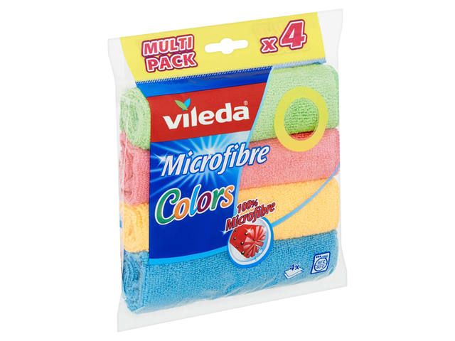 Microvezeldoeken Vileda 4 kleuren pak