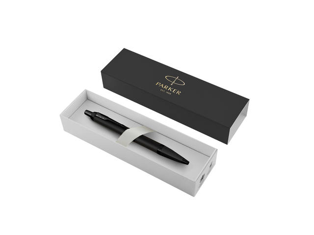 Balpen Parker IM Achromatic GB M mat zwart