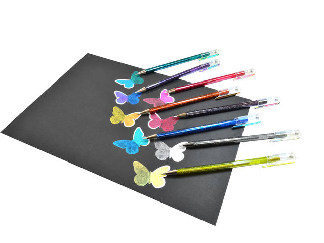 Gelschrijver Pentel K110 Dual M metallic 8st ass