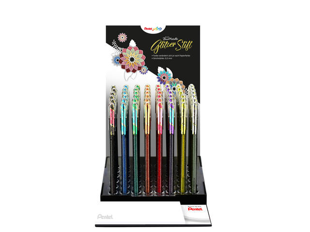 Gelschrijver Pentel K110 Dual M metallic 48st ass
