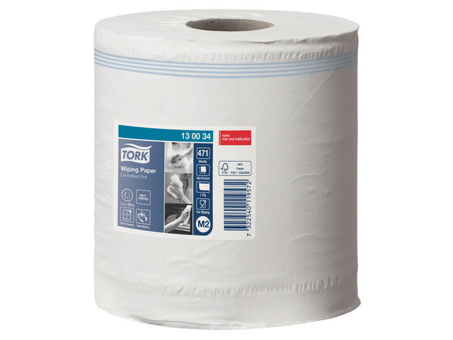 Poetspapier Tork M2 Premium 1laags 165m wit