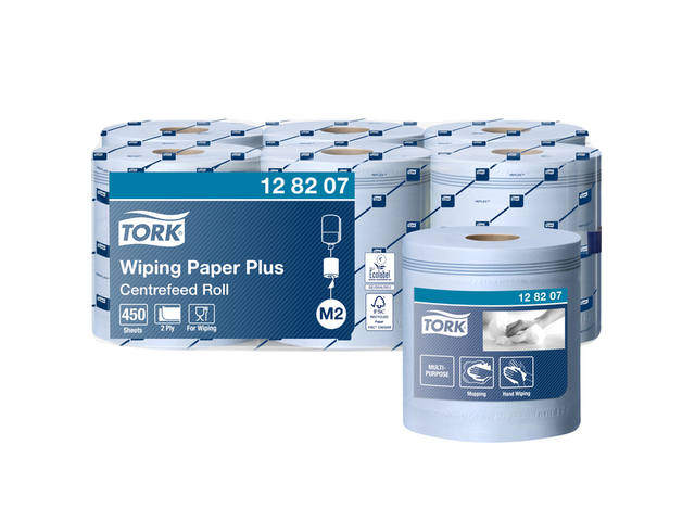 Poetspapier Tork M2 Advanced 2laags 158m blauw