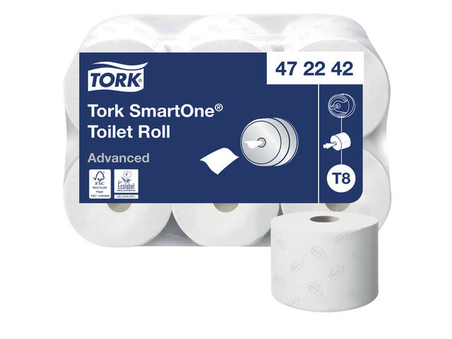 Toiletpapier Tork T8 Advanced 2laags 207m wit