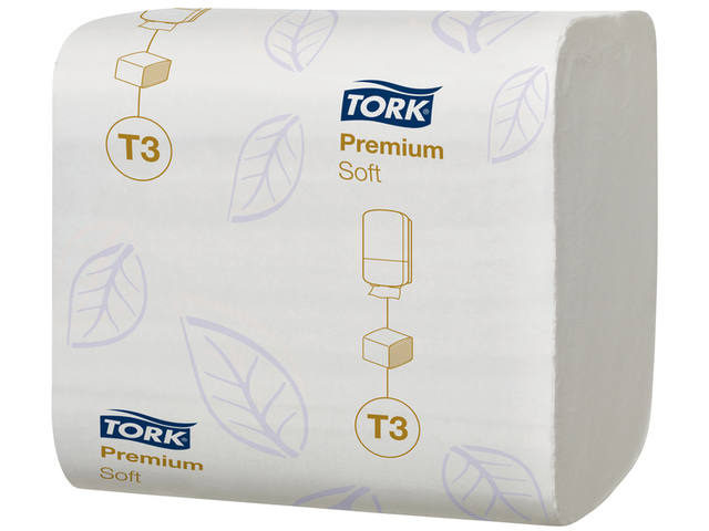 Toiletpapier Tork T3 Premium gevouwen wit 114273