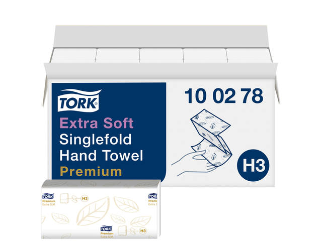 Handdoek Tork H3 Premium 2laags 226x230mm wit