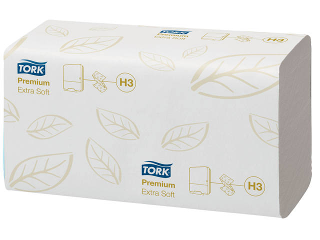 Handdoek Tork H3 Premium 2laags 226x230mm wit