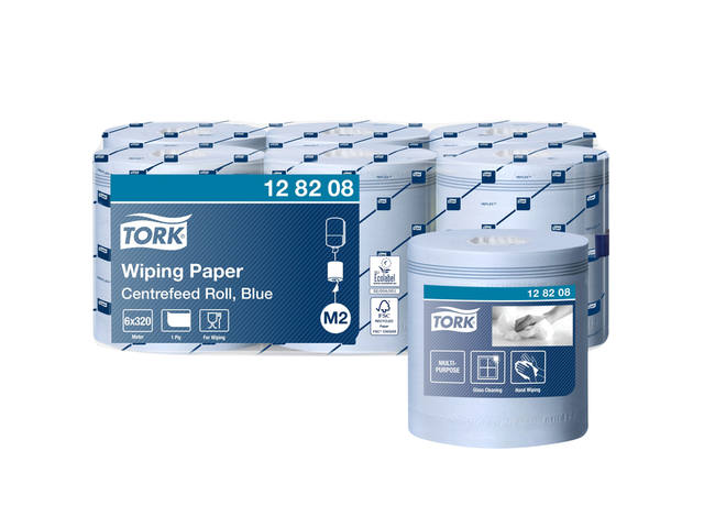 Poetspapier Tork M2 Advanced 1laags 320m blauw