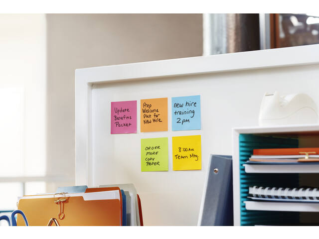 Memoblok Post-it 654 Super Sticky 76x76mm 21+3 ass