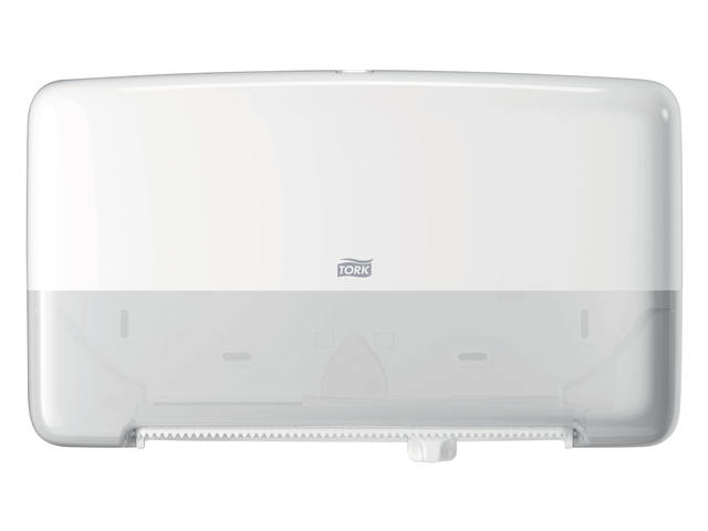 Toiletpapierdispenser Tork T2 jumbo klein duo wit