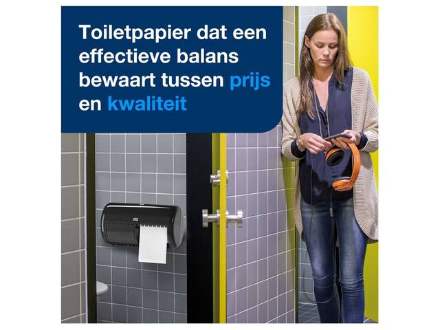 Toiletpapierdispenser Tork T4 duo zwart
