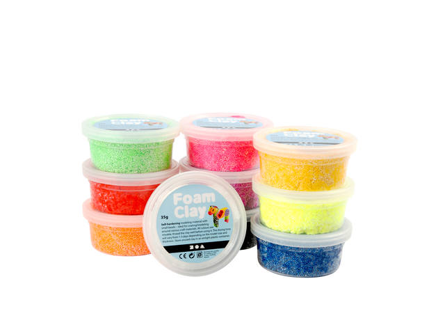 Klei Foam Clay basic 10 x 35gr 10 kleuren