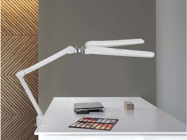 Werkpleklamp MAUL Craft duo LED met tafelklem wit