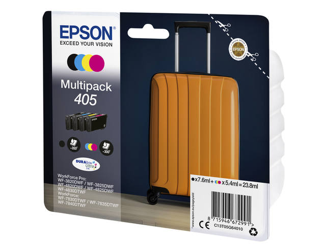 Inktcartridge Epson 405 T05G64 zwart + 3 kleuren