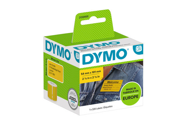 Etiket Dymo LabelWriter naamkaart 54x101 geel