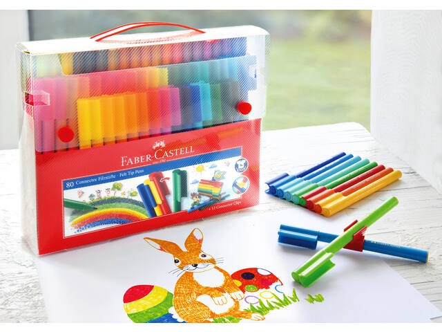 Kleurstift Faber-Castell Connector 80st cadeauset