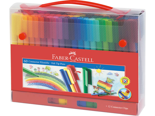 Kleurstift Faber-Castell Connector 60st koffer