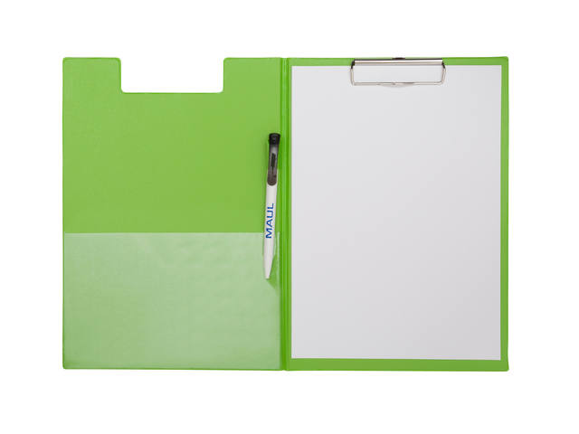 Klembordmap MAUL A4 staand penlus PVC neon groen