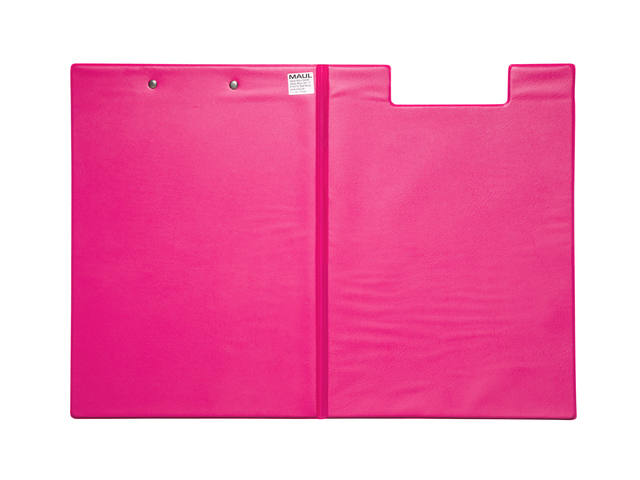 Klembordmap MAUL A4 staand penlus PVC neon roze