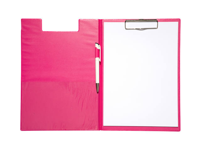 Klembordmap MAUL A4 staand penlus PVC neon roze