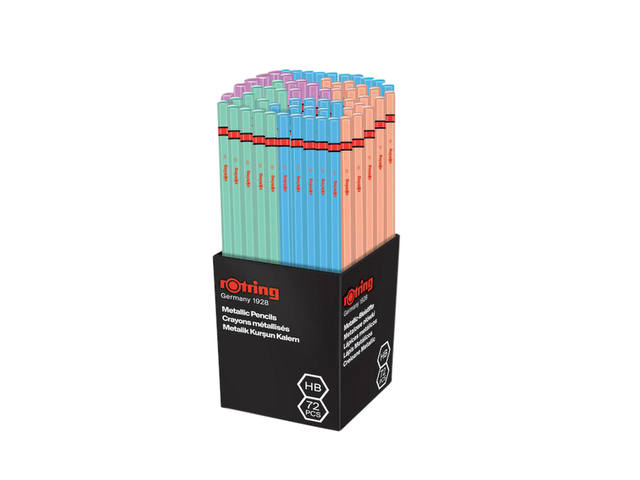 Potlood rOtring woodcase HB 6hkg metallic assorti