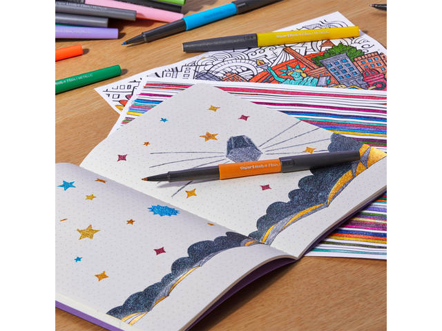 Fineliner Papermate Flair Metallic M 6st assorti