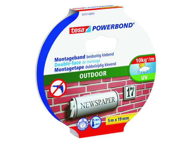 Montagetape tesa Outdoor dubbelz 5mx19mm tr