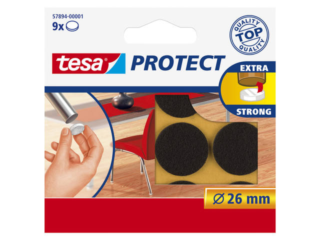 Beschermvilt tesa anti-kras O26mm bruin 9st