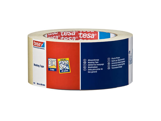Afplaktape tesa Professional 4323 50mmx50m creme