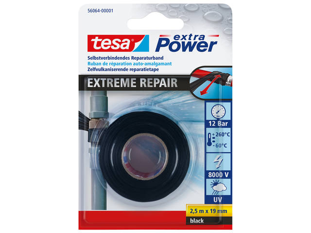 Reparatietape tesa Extreme Repair 2.5mx19mm zwart