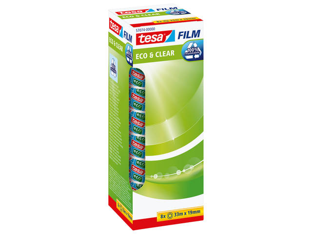 Plakband tesafilm eco clear 33mx19mm tr 8r
