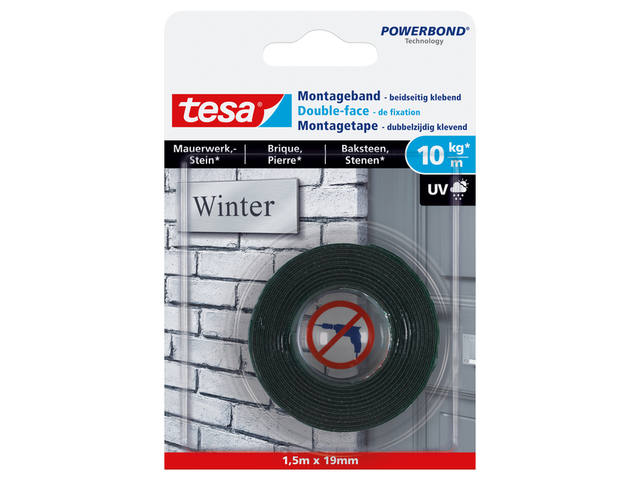 Montagetape tesa baksteen dubbelz 1.5mx19mm
