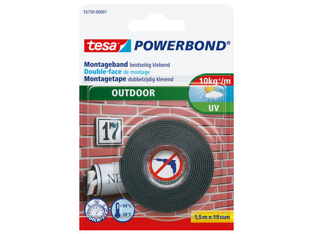 Montagetape tesa Outdoor dubbelz 1.5mx19mm