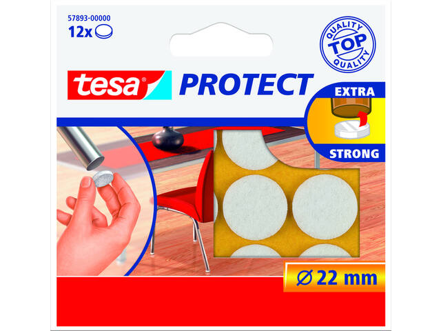 Beschermvilt tesa anti-kras O22mm wit 12st