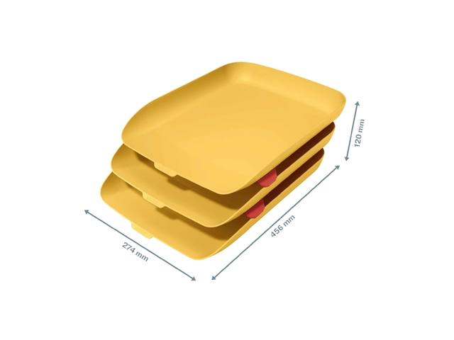 Brievenbak Leitz Cosy set van 3 A4 geel
