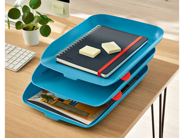 Brievenbak Leitz Cosy set van 3 A4 blauw